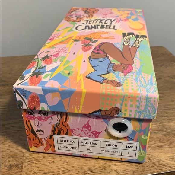 Jeffrey Campbell EUC Chance White Sz 8 Slingback Sandal Adjustable Strap Thong - Picture 11 of 12